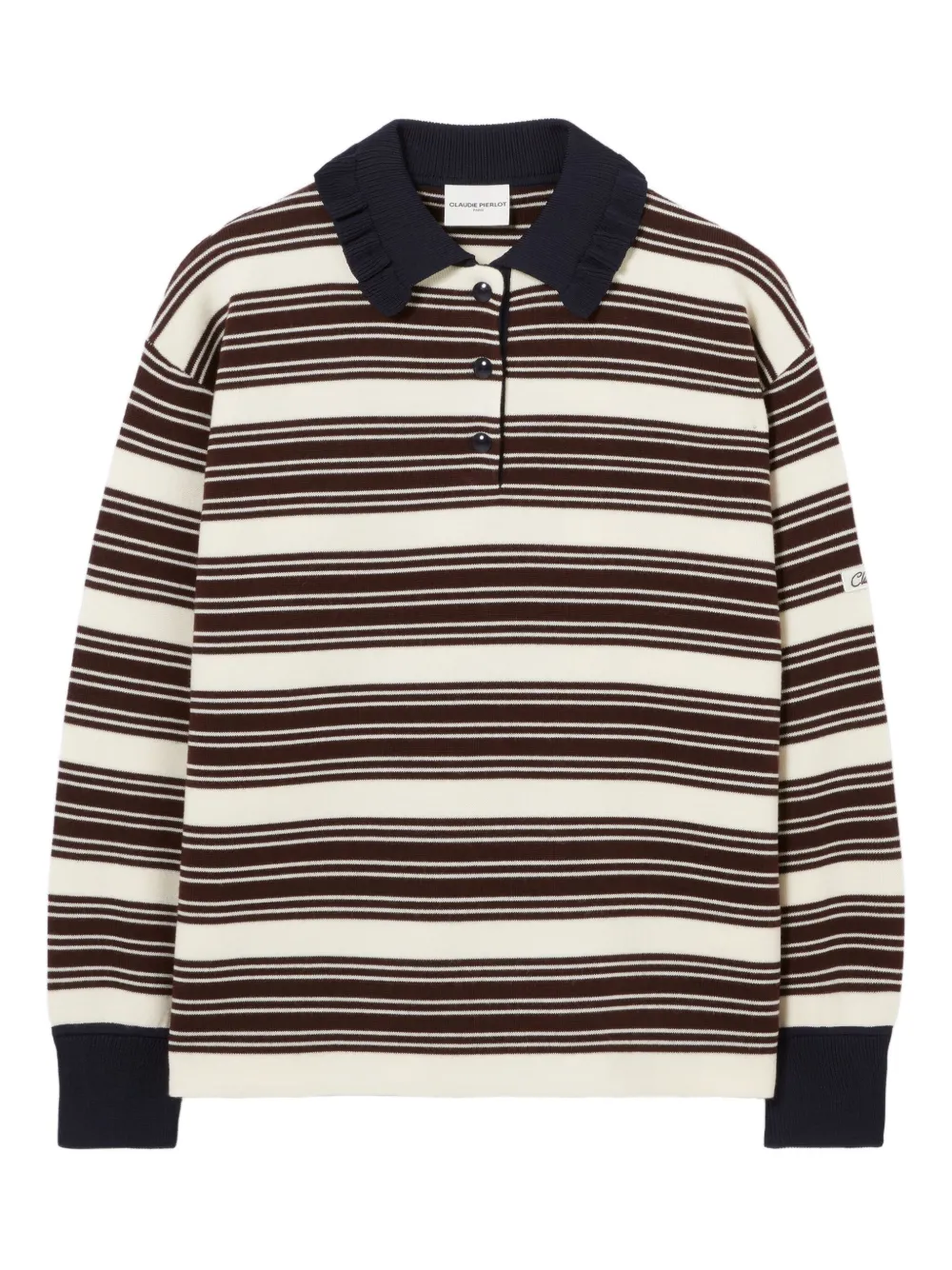 Рубашка поло в полоску Claudie Pierlot, коричневый
Рубашка поло в полоску Claudie Pierlot, коричневый