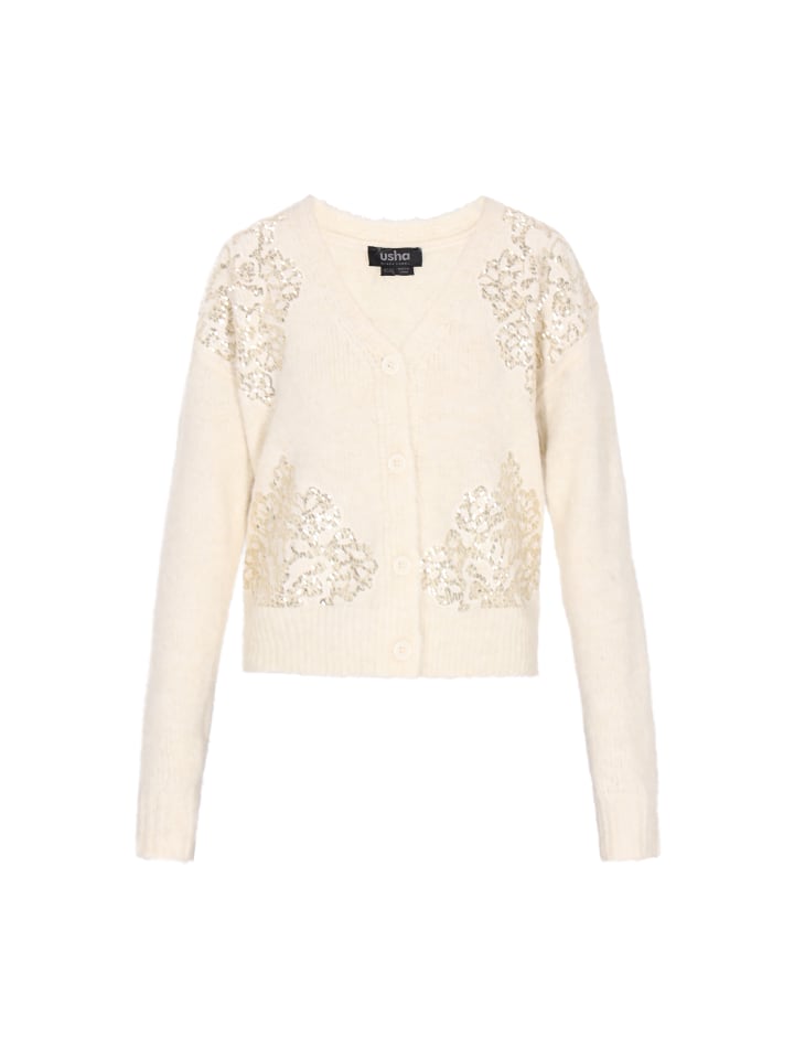 Usha BLACK LABEL Женский кардиган кремового цвета
Usha BLACK LABEL Женский кардиган кремового цвета