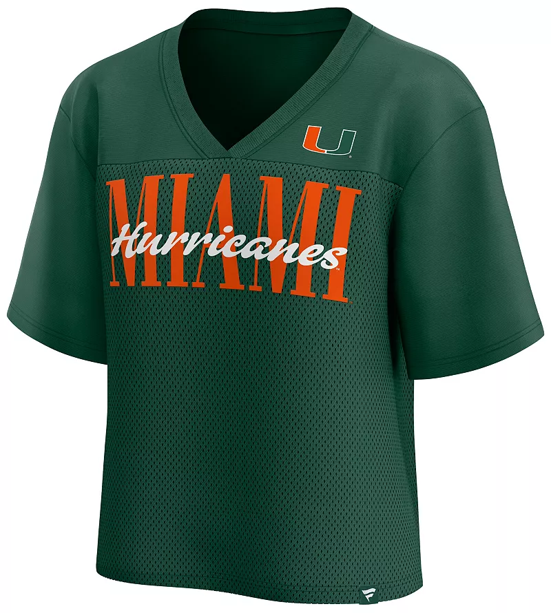 Женская зеленая модная бейсбольная майка на пуговицах NCAA Miami Hurricanes Fanatics
Женская зеленая модная бейсбольная майка на пуговицах NCAA Miami Hurricanes Fanatics