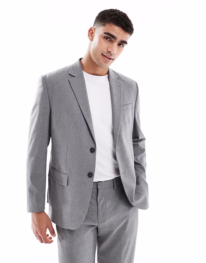 Пиджак классического кроя из шерстяной смеси серого цвета Jack & Jones
Пиджак классического кроя из шерстяной смеси серого цвета Jack & Jones