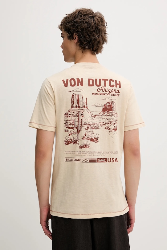 Хлопковая футболка Von Dutch, бежевый
Хлопковая футболка Von Dutch, бежевый