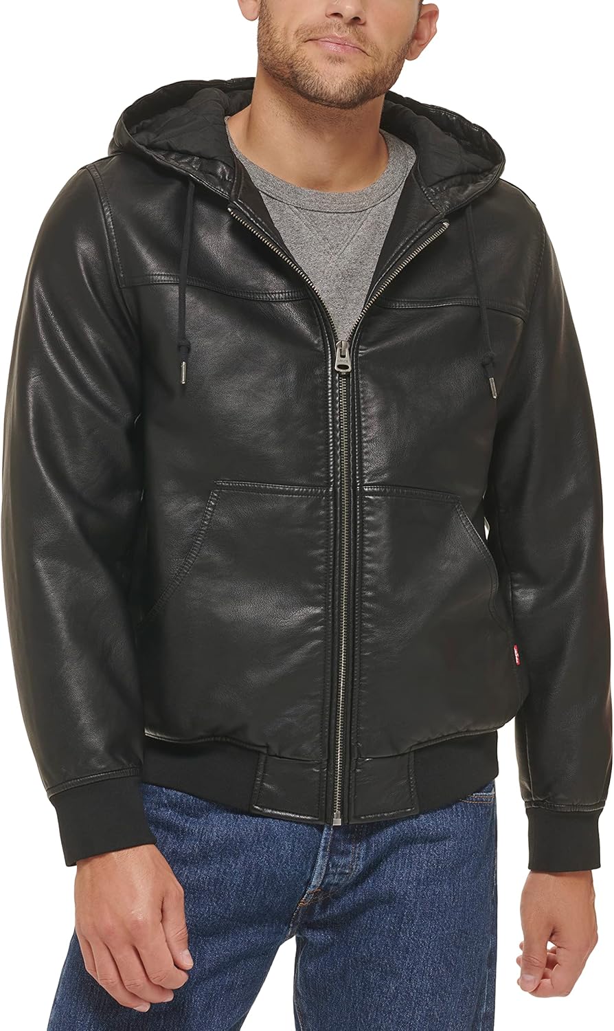 Мужская куртка-бомбер Levi's из искусственной кожи с капюшоном и отделкой из коровьей кожи, Black Quilted Lining
Мужская куртка-бомбер Levi's из искусственной кожи с капюшоном и отделкой из коровьей кожи, Black Quilted Lining