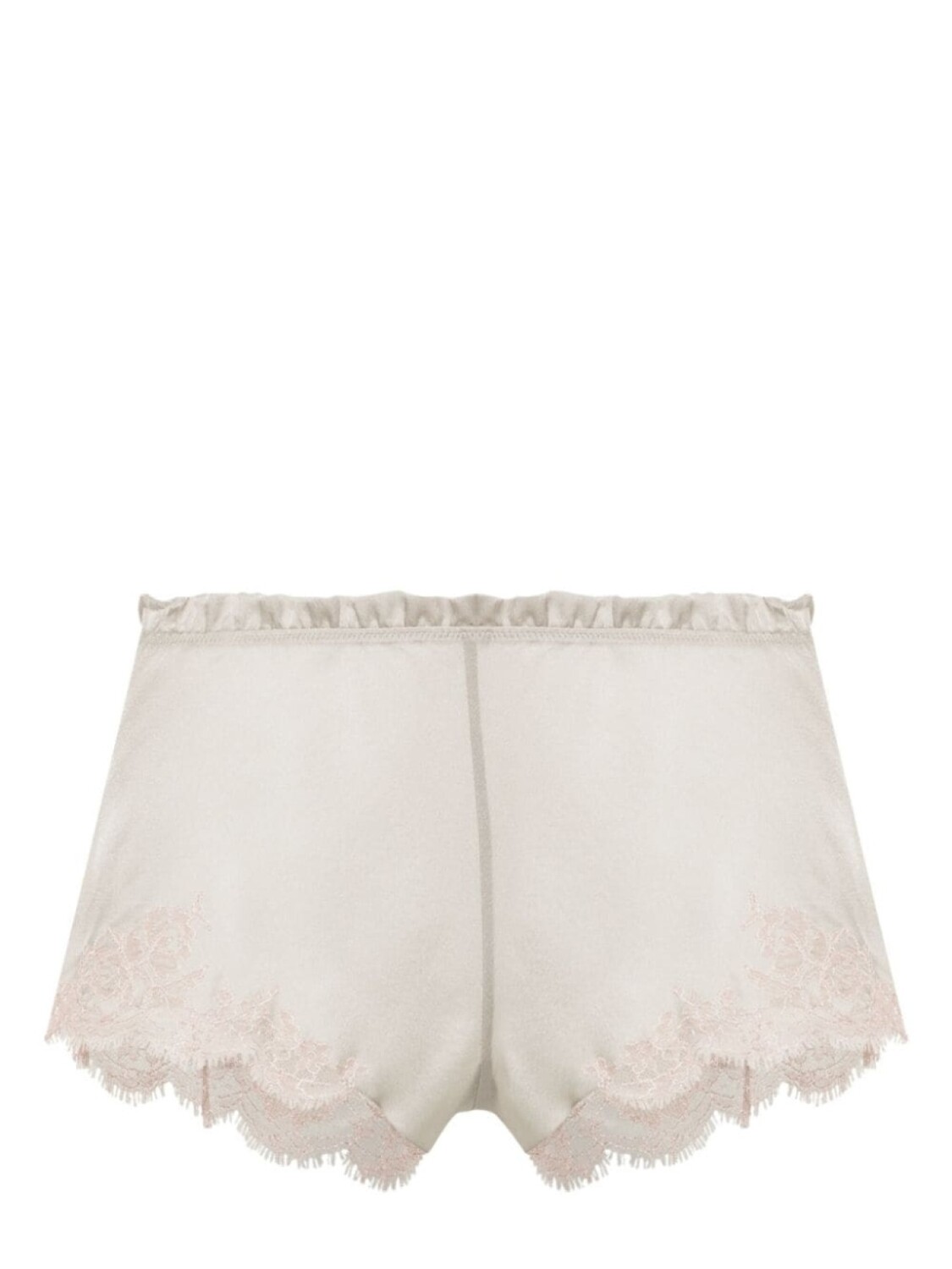 Carine Gilson шелковые шорты с кружевом Calais-Caudry, серый 
Carine Gilson шелковые шорты с кружевом Calais-Caudry, серый