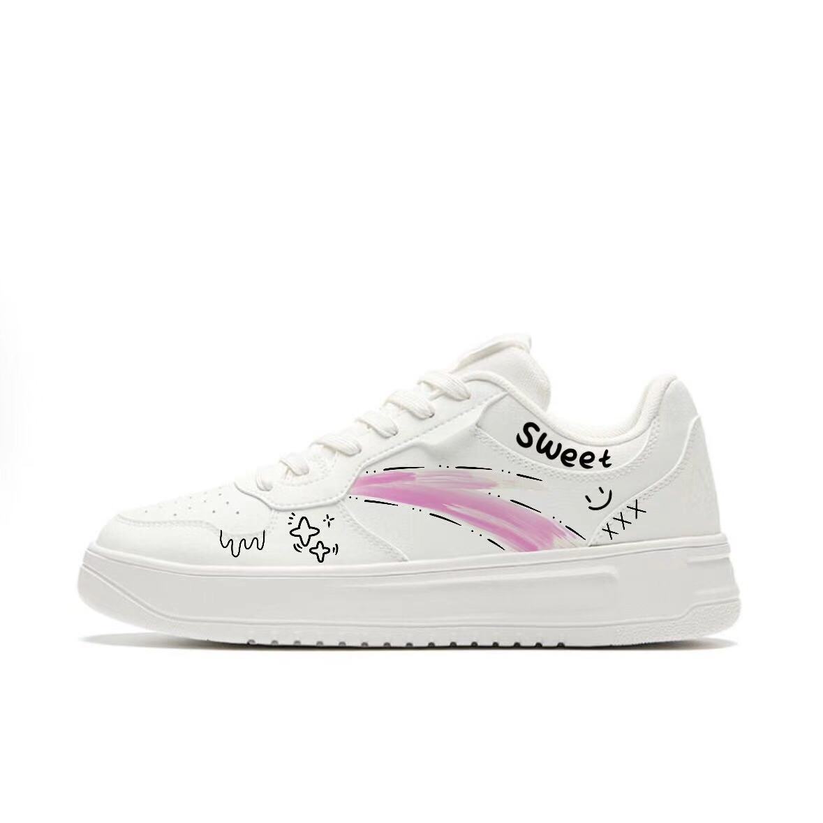 ANTA Easy Pink Smile Niche Campus Style Couple Cute Versatile, Shiro Shoes Удобные из искусственной кожи
ANTA Easy Pink Smile Niche Campus Style Couple Cute Versatile, Shiro Shoes Удобные из искусственной кожи