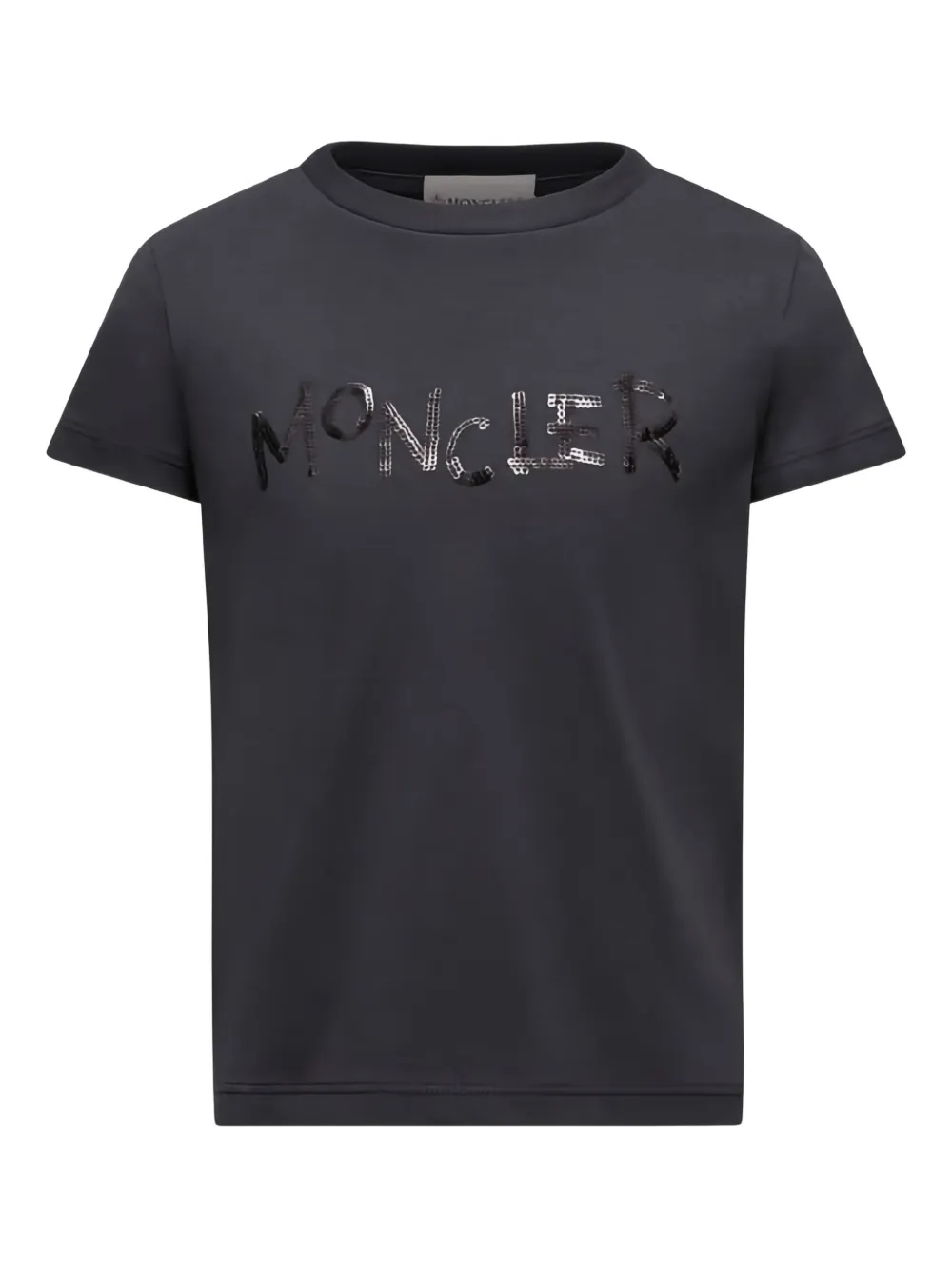 Футболка с логотипом, украшенная пайетками Moncler Enfant, черный 
Футболка с логотипом, украшенная пайетками Moncler Enfant, черный