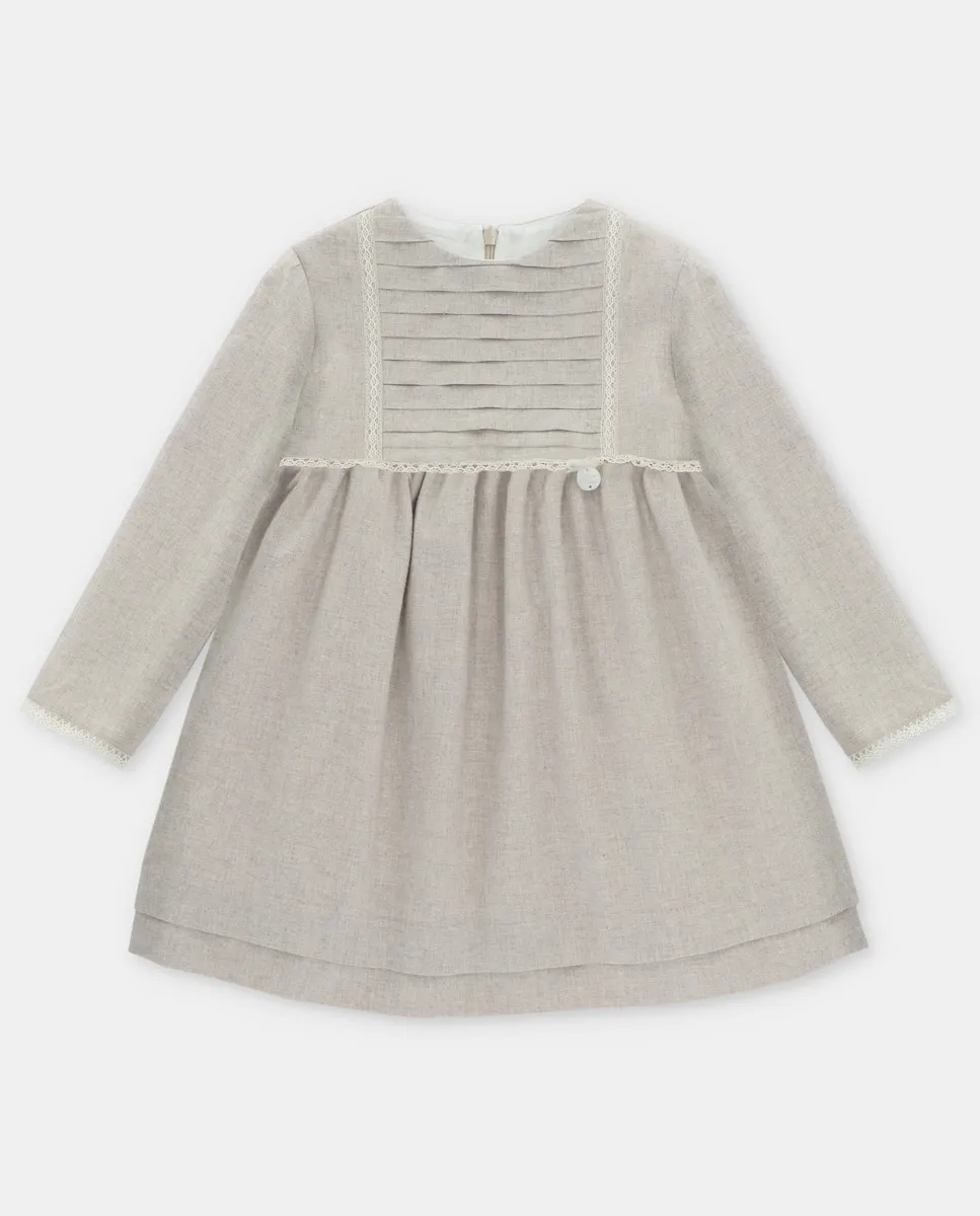 Хлопковое детское платье с вышивкой каменного цвета Martín Aranda
Хлопковое детское платье с вышивкой каменного цвета Martín Aranda