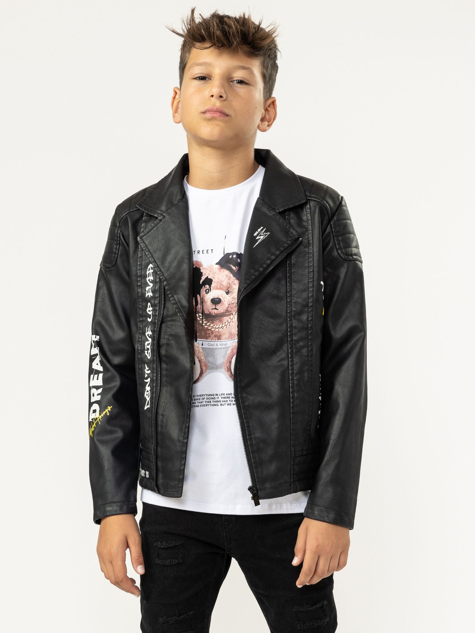 ЧЕРНАЯ КОЖАНАЯ КУРТКА Noizz 
ЧЕРНАЯ КОЖАНАЯ КУРТКА Noizz