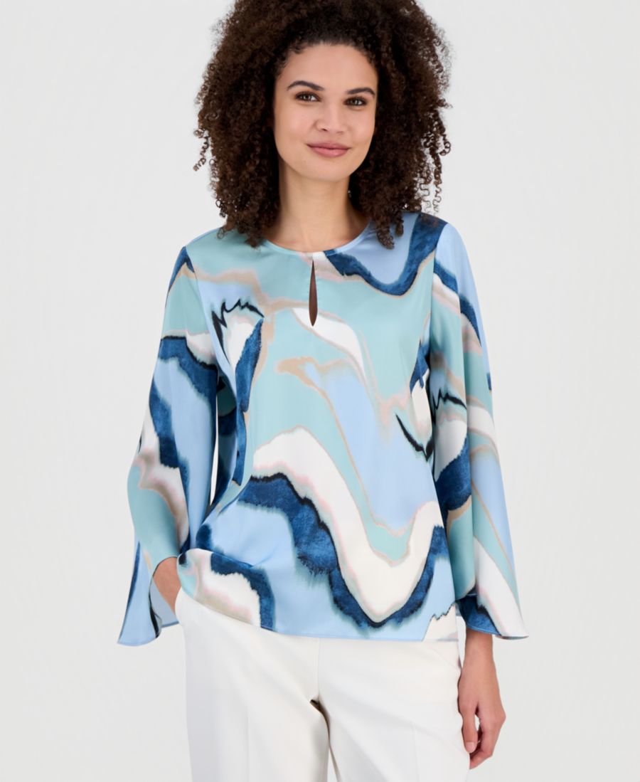 Женская блузка с принтом, широкими рукавами и вырезом-капелькой Anne Klein, Opal Blue Multi
Женская блузка с принтом, широкими рукавами и вырезом-капелькой Anne Klein, Opal Blue Multi