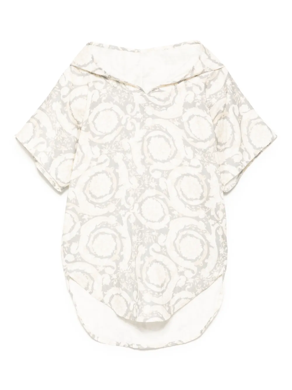 Кафтан с цветочным принтом Versace Kids, серый 
Кафтан с цветочным принтом Versace Kids, серый