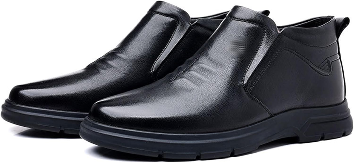 Мужские зимние кожаные туфли, с меховой подкладкой, теплые лоферы из кожи, высокие кроссовки с хлопковой подкладкой, нескользящие, удобные повседневные туфли, 42 EU, черные Manyubei
Мужские зимние кожаные туфли, с меховой подкладкой, теплые лоферы из кожи, высокие кроссовки с хлопковой подкладкой, нескользящие, удобные повседневные туфли, 42 EU, черные Manyubei