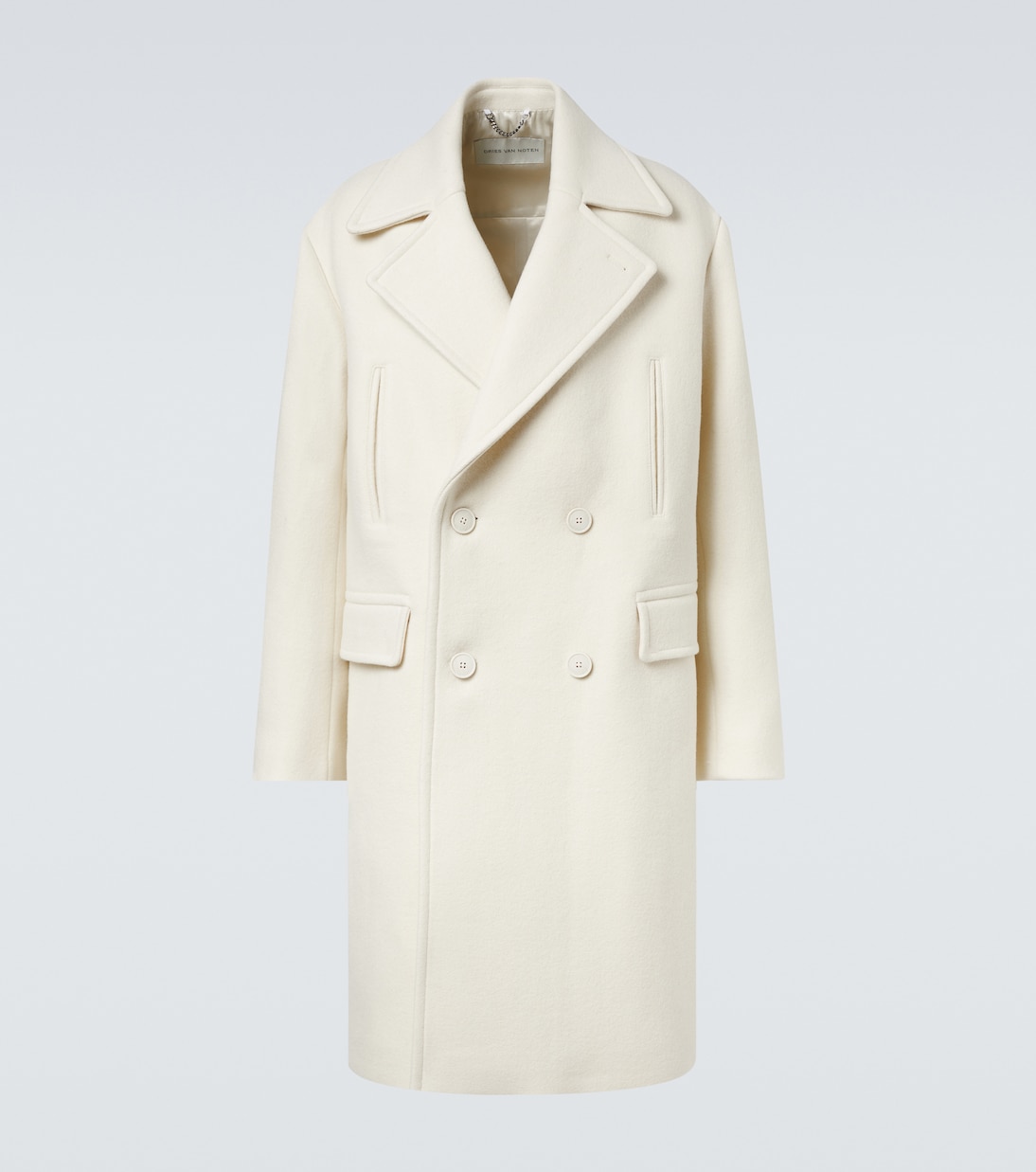 Двубортное пальто из шерсти и хлопка Dries Van Noten, белый
Двубортное пальто из шерсти и хлопка Dries Van Noten, белый