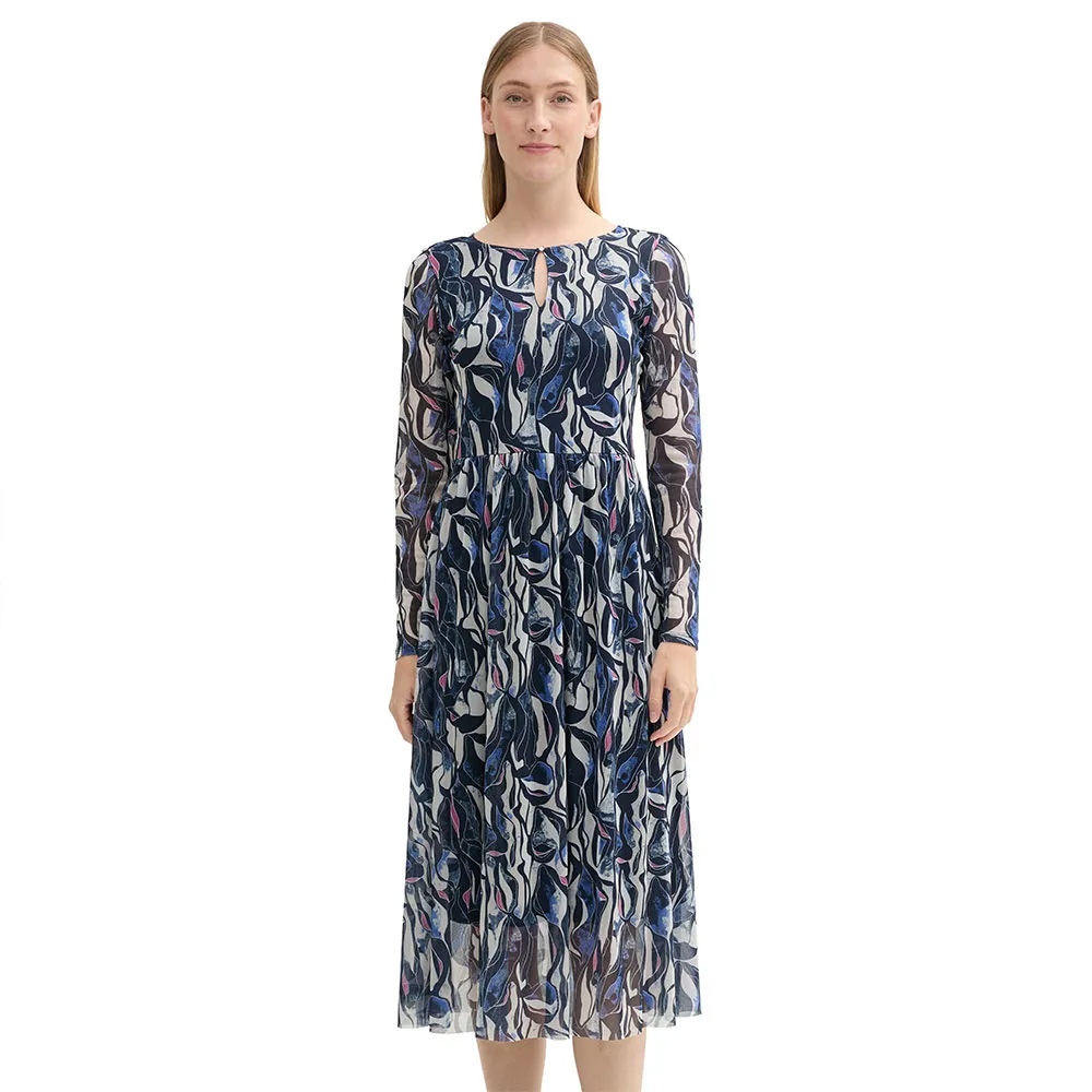 Платье Tom Tailor Printed Mesh midi, синий
Платье Tom Tailor Printed Mesh midi, синий