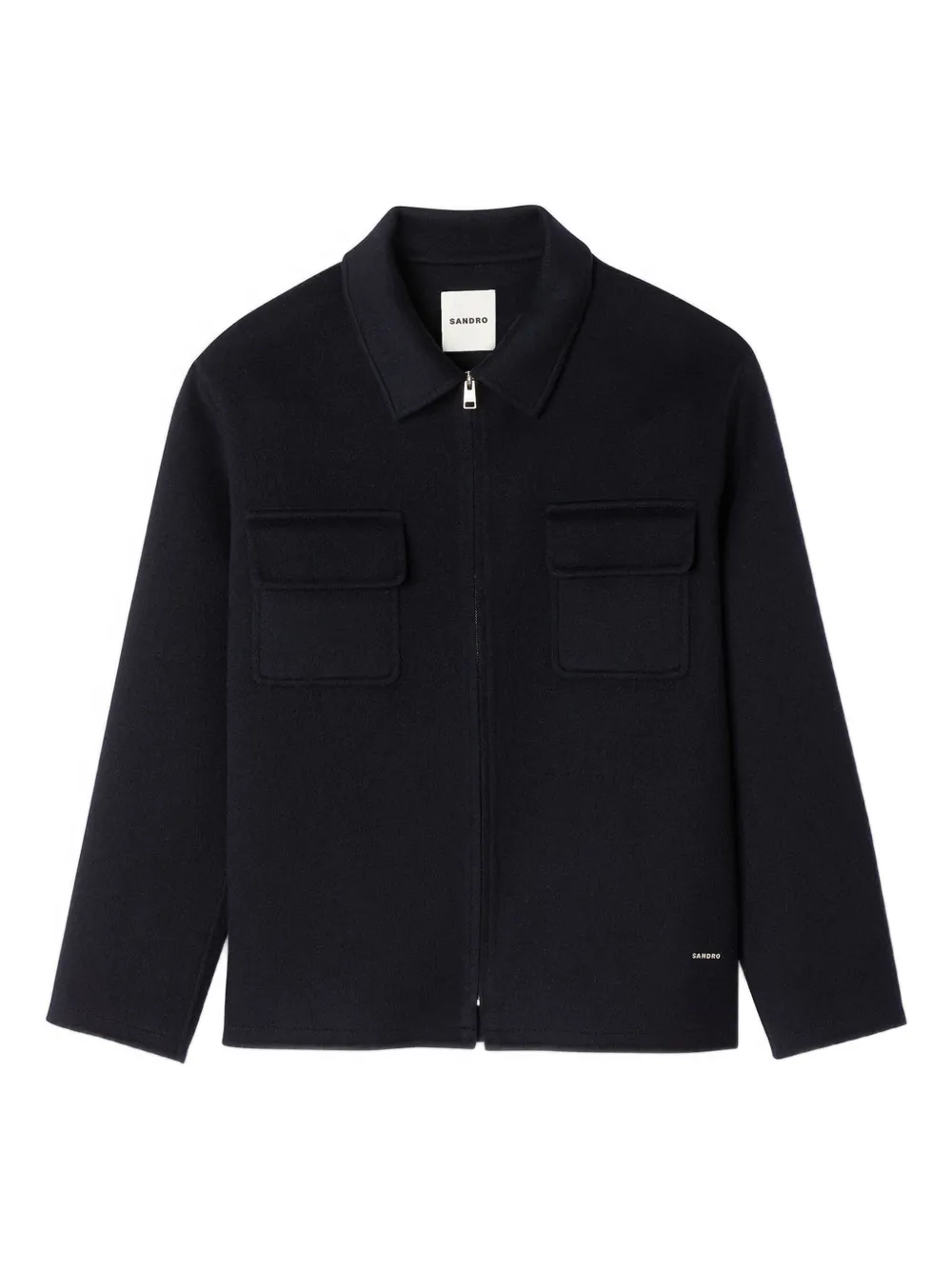 Куртка-рубашка на молнии с накладными карманами SANDRO, синий 
Куртка-рубашка на молнии с накладными карманами SANDRO, синий