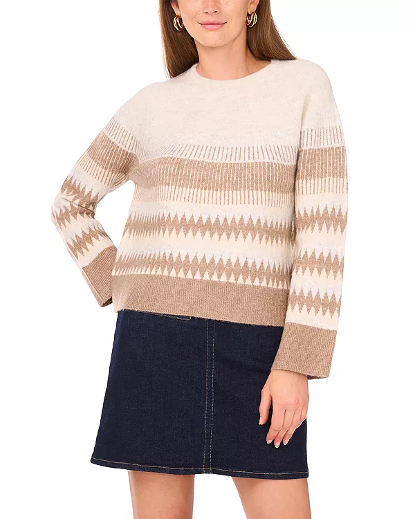 Свитер с круглым вырезом в стиле Fair Isle Vince Camuto, бежевый
Свитер с круглым вырезом в стиле Fair Isle Vince Camuto, бежевый