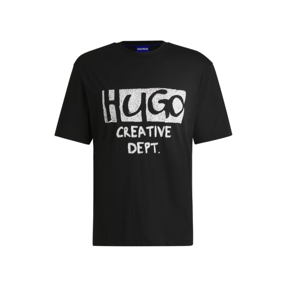 Футболка из хлопкового джерси с логотипом HUGO, черный
Футболка из хлопкового джерси с логотипом HUGO, черный