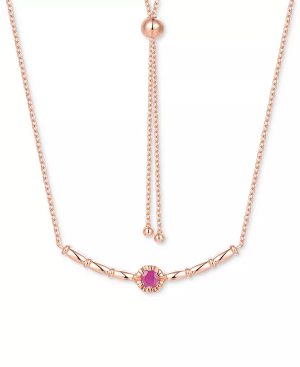 Ожерелье-Боло длиной 18 дюймов с полированным рубином (1/3 карата) из позолоченного стерлингового серебра (также с рубинами и сапфирами) Macy'S, ruby