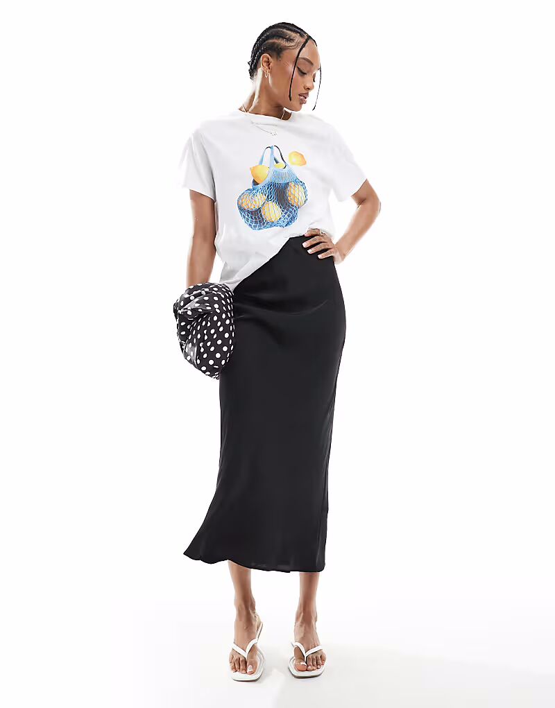 Юбка миди Tall сатинового кроя, черная Asos Design
Юбка миди Tall сатинового кроя, черная Asos Design