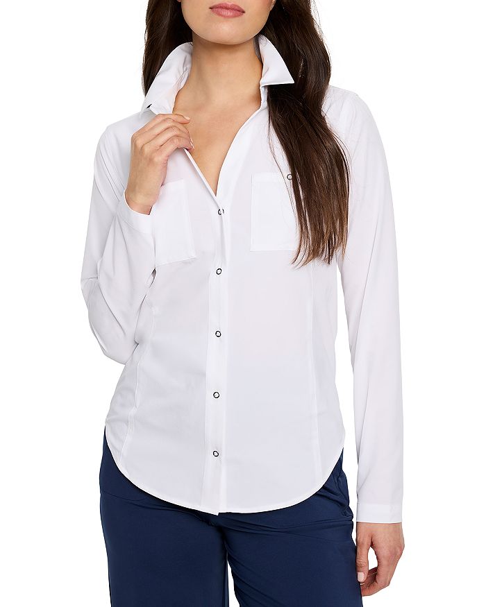 Техническая блуза на пуговицах с эластичной тканью NIC+ZOE, белый
Техническая блуза на пуговицах с эластичной тканью NIC+ZOE, белый