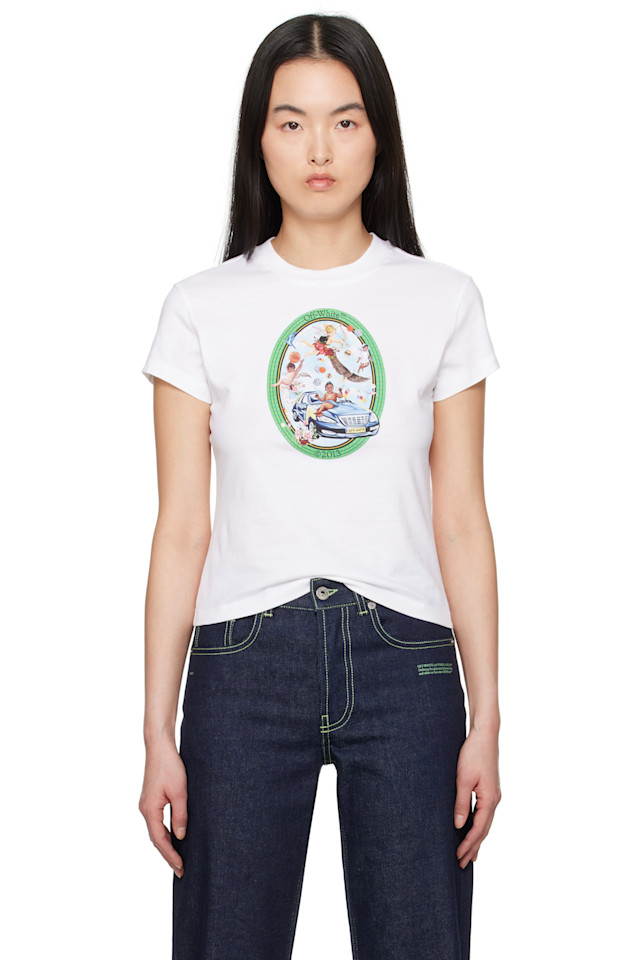 Овальная футболка Fresco Off-White, белый 
Овальная футболка Fresco Off-White, белый