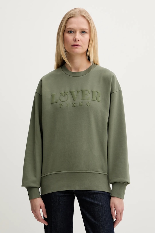 Хлопковая толстовка Pinko, зеленый
Хлопковая толстовка Pinko, зеленый