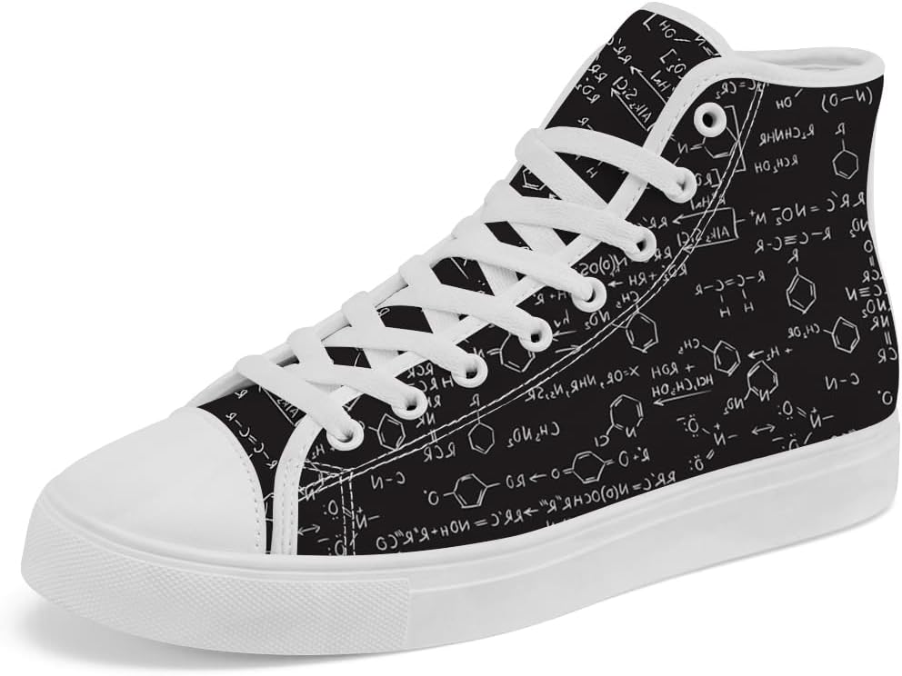 Высокие кеды на холщовой подошве с химическими формулами для женщин и мужчин, шнуровка, повседневная обувь Chebing, черный
Высокие кеды на холщовой подошве с химическими формулами для женщин и мужчин, шнуровка, повседневная обувь Chebing, черный