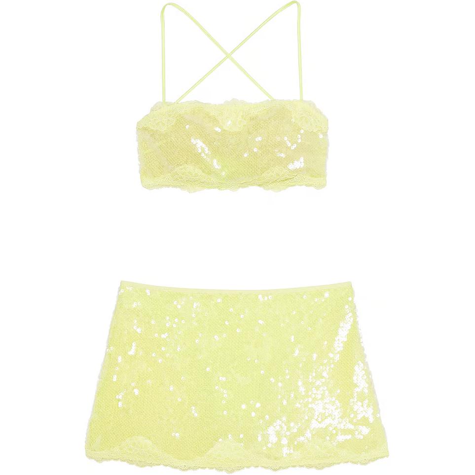 Комплект нижнего белья Victoria's Secret с блестками: бралетт и мини-юбка, цвет pomelo
Комплект нижнего белья Victoria's Secret с блестками: бралетт и мини-юбка, цвет pomelo