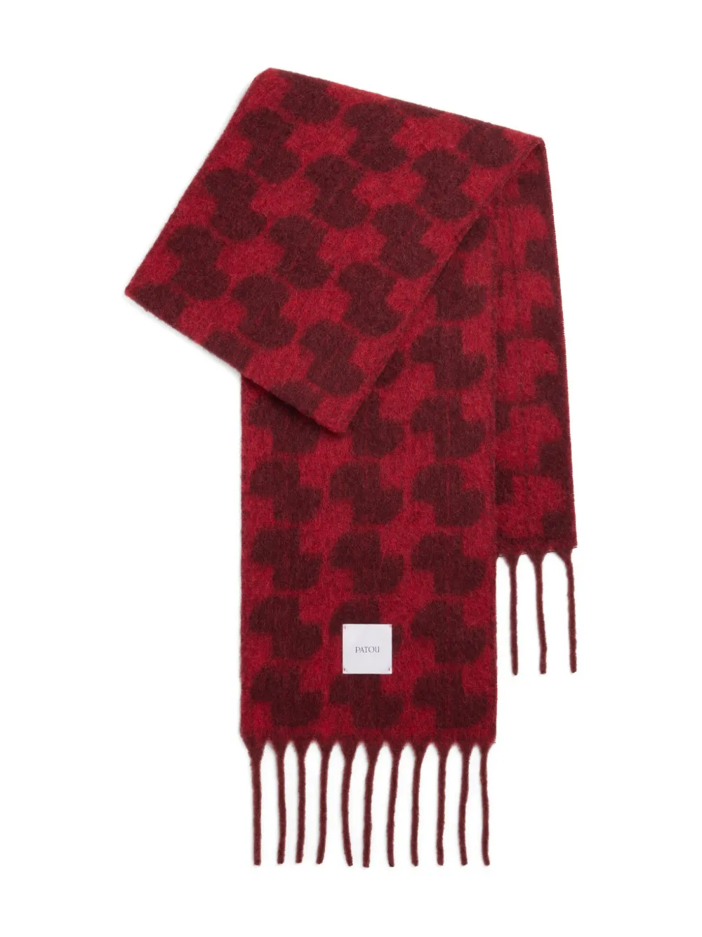 Шарф с бахромой и монограммой PATOU, красный
Шарф с бахромой и монограммой PATOU, красный