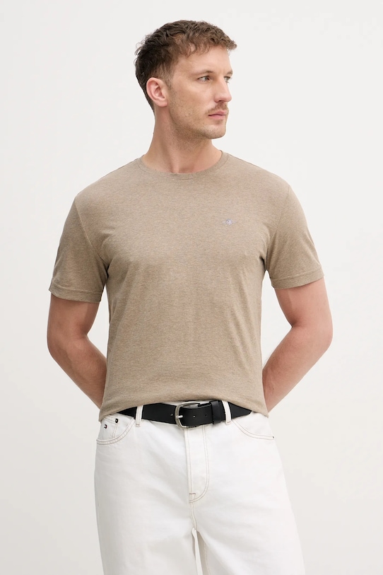 Хлопковая футболка Gant, бежевый
Хлопковая футболка Gant, бежевый