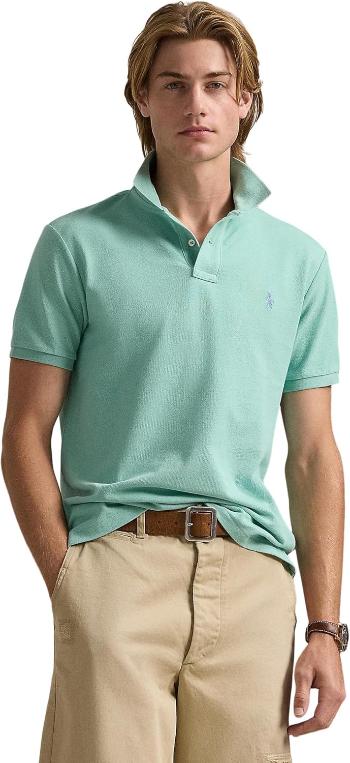 POLO RALPH LAUREN Мужская классическая футболка-поло из сетки, Celadon 1
POLO RALPH LAUREN Мужская классическая футболка-поло из сетки, Celadon 1