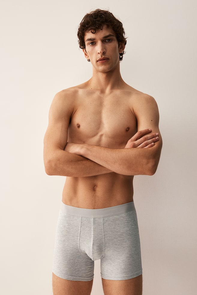Упаковка из 5 трусов-боксеров средней длины с лайкрой H&M, серый 
Упаковка из 5 трусов-боксеров средней длины с лайкрой H&M, серый