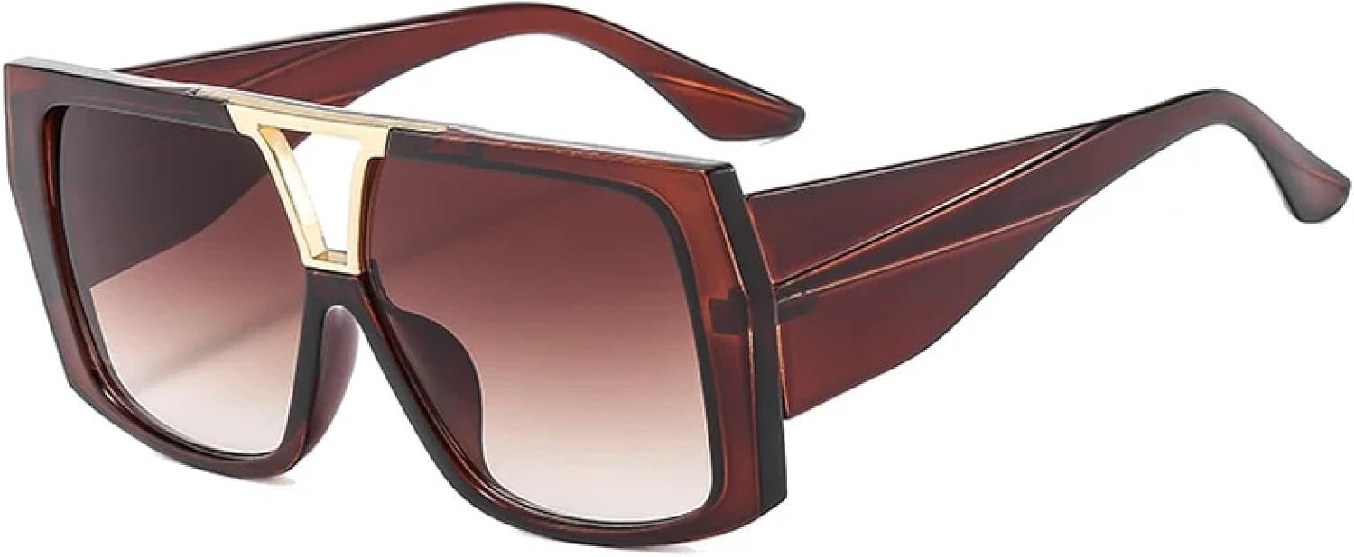 Ретро солнцезащитные очки с двойной перемычкой для женщин, градиентные линзы, защита от УФ-излучения UV400, модные двухцветные очки для мужчин, большие солнцезащитные очки TVTBBVV, Brown Tea Gradient
Ретро солнцезащитные очки с двойной перемычкой для женщин, градиентные линзы, защита от УФ-излучения UV400, модные двухцветные очки для мужчин, большие солнцезащитные очки TVTBBVV, Brown Tea Gradient