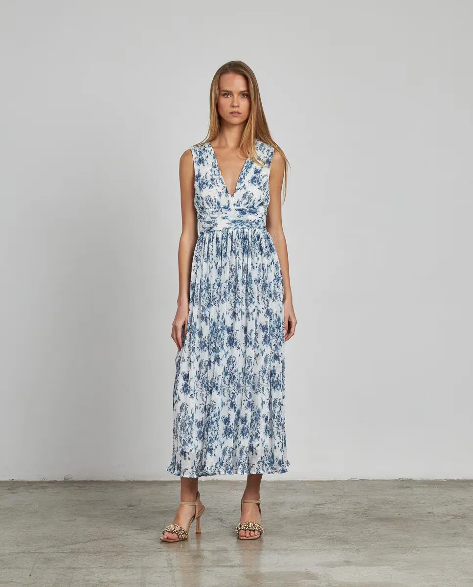 Длинное платье с принтом, широкими бретелями и V-образным вырезом Alma en Pena, синий
Длинное платье с принтом, широкими бретелями и V-образным вырезом Alma en Pena, синий