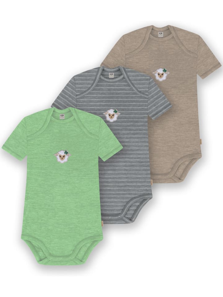 Normani Outdoor Sports Комплект из 3 детских боди с коротким рукавом из мериносовой шерсти, цвет Тауранга, бежевый/серый/зеленый
Normani Outdoor Sports Комплект из 3 детских боди с коротким рукавом из мериносовой шерсти, цвет Тауранга, бежевый/серый/зеленый