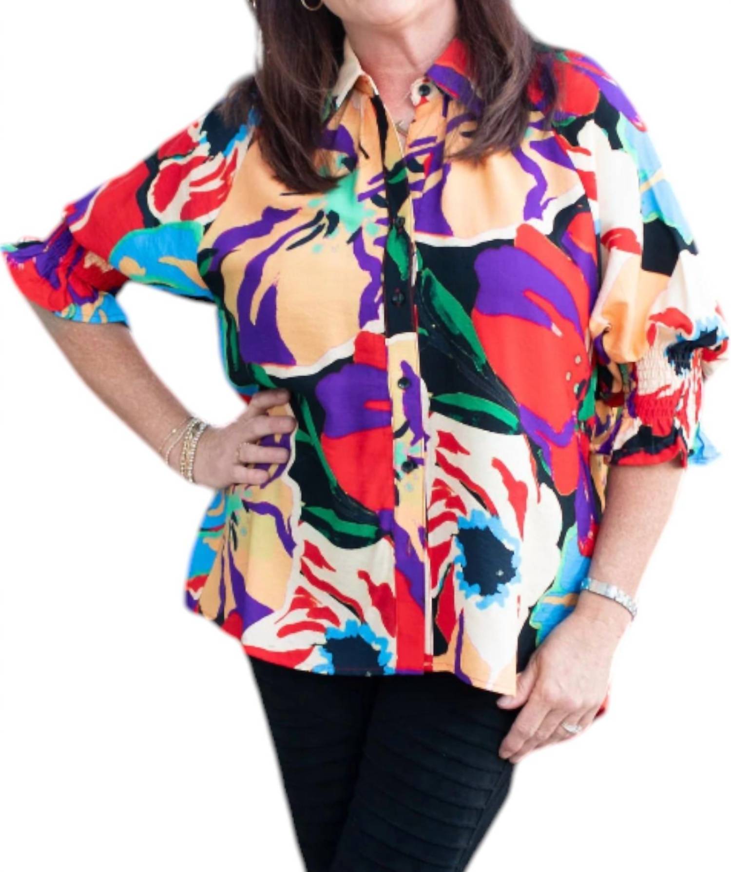 Акварельный топ на пуговицах в разноцветном цвете Boho Chic, мультиколор
Акварельный топ на пуговицах в разноцветном цвете Boho Chic, мультиколор