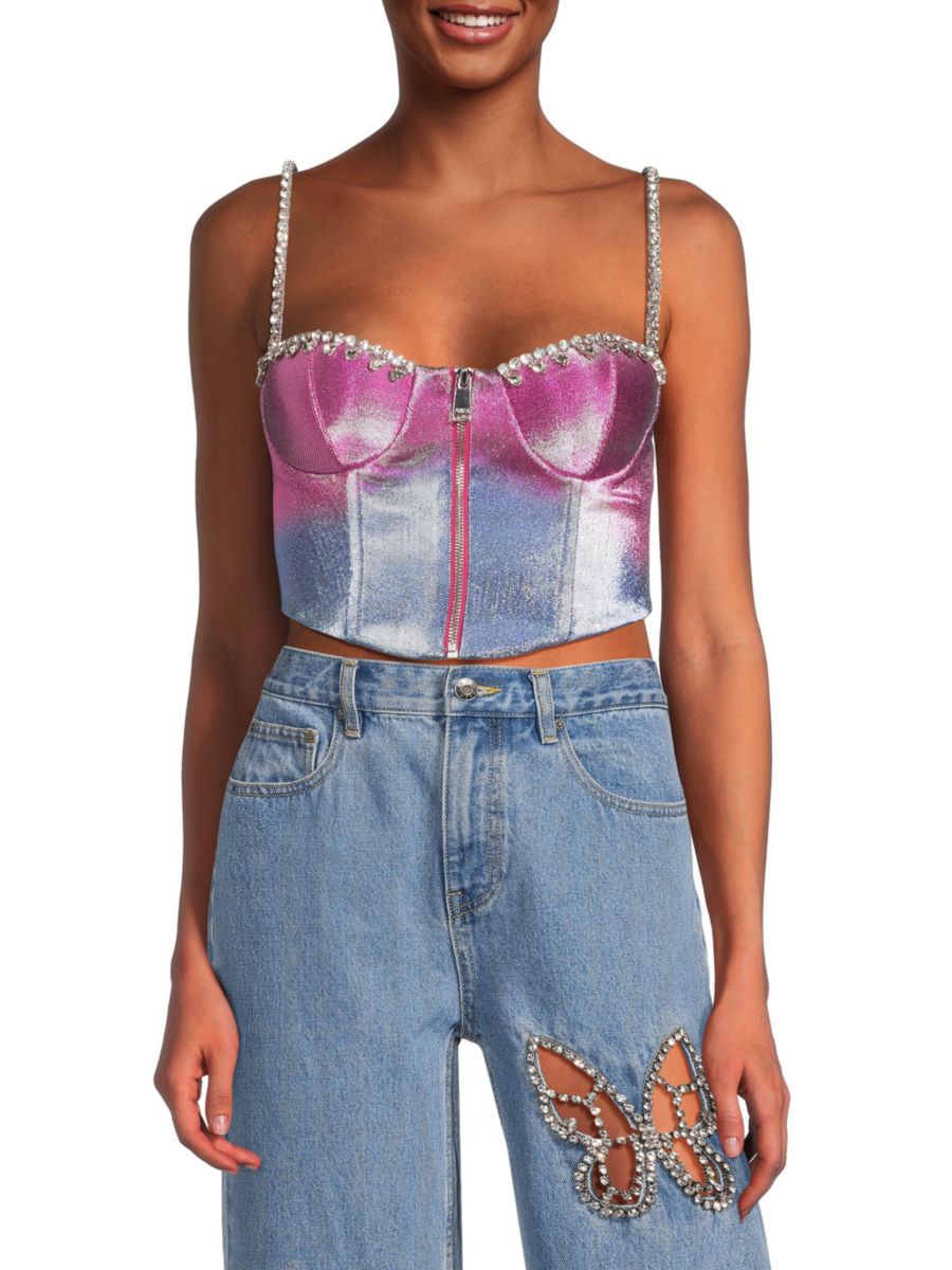 Топ-бюстье с отделкой кристаллами в стиле омбре Area, цвет Pink Blue
Топ-бюстье с отделкой кристаллами в стиле омбре Area, цвет Pink Blue