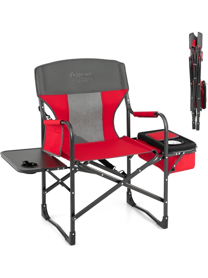 COSTWAY Походный стул со столиком, красный
COSTWAY Походный стул со столиком, красный