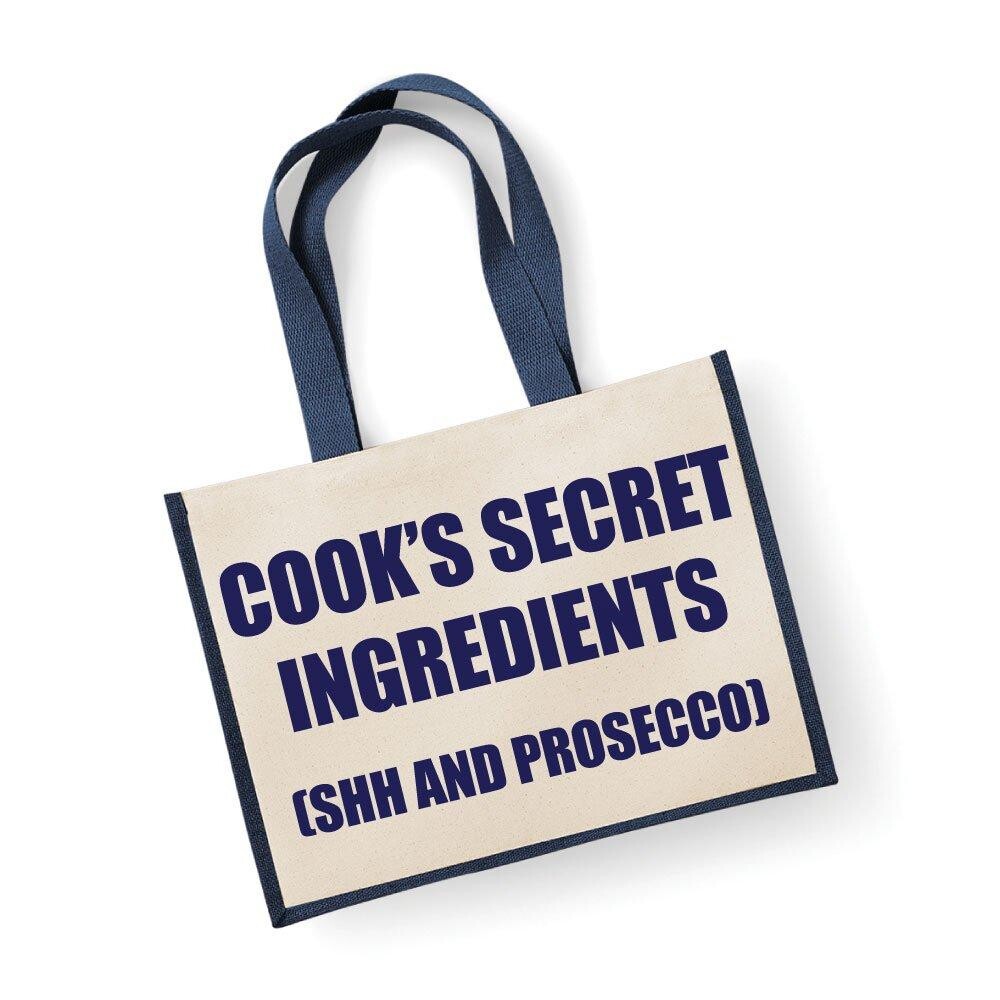 Большая джутовая сумка Cook's Secret Ingredients (Shh и Prosecco), темно-синяя сумка 60 SECOND MAKEOVER, синий 
Большая джутовая сумка Cook's Secret Ingredients (Shh и Prosecco), темно-синяя сумка 60 SECOND MAKEOVER, синий