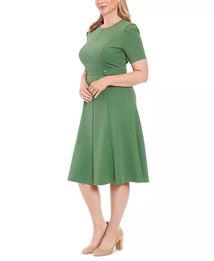 Женское расклешенное платье с объемными рукавами и язычками London Times, зеленый
Женское расклешенное платье с объемными рукавами и язычками London Times, зеленый