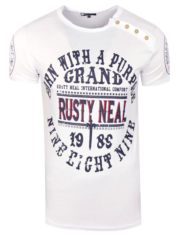 Футболка с круглым вырезом, планкой на пуговицах и принтом спереди белого цвета Rusty Neal, Белый, Футболка с круглым вырезом, планкой на пуговицах и принтом спереди белого цвета Rusty Neal
Футболка с круглым вырезом, планкой на пуговицах и принтом спереди белого цвета Rusty Neal, Белый, Футболка с круглым вырезом, планкой на пуговицах и принтом спереди белого цвета Rusty Neal