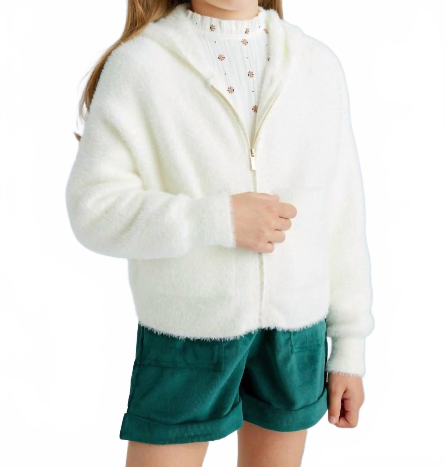 Пушистая толстовка с капюшоном на молнии для девочек цвета «кремовый пух» Mayoral, Cream Puff
Пушистая толстовка с капюшоном на молнии для девочек цвета «кремовый пух» Mayoral, Cream Puff