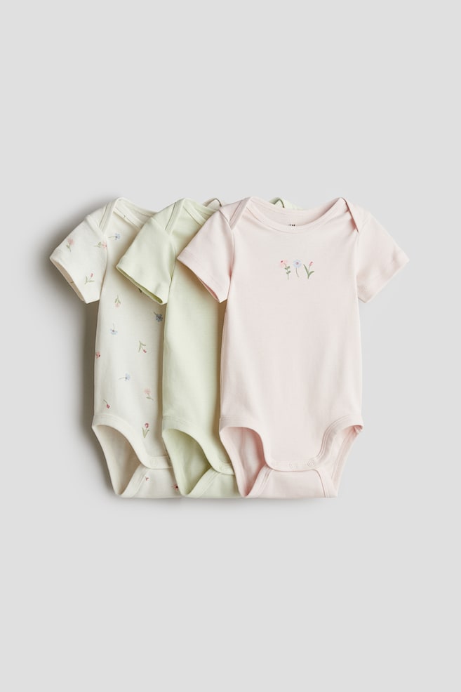 Комплект из 3 хлопковых боди с перекрестной застежкой H&M, мультиколор 
Комплект из 3 хлопковых боди с перекрестной застежкой H&M, мультиколор