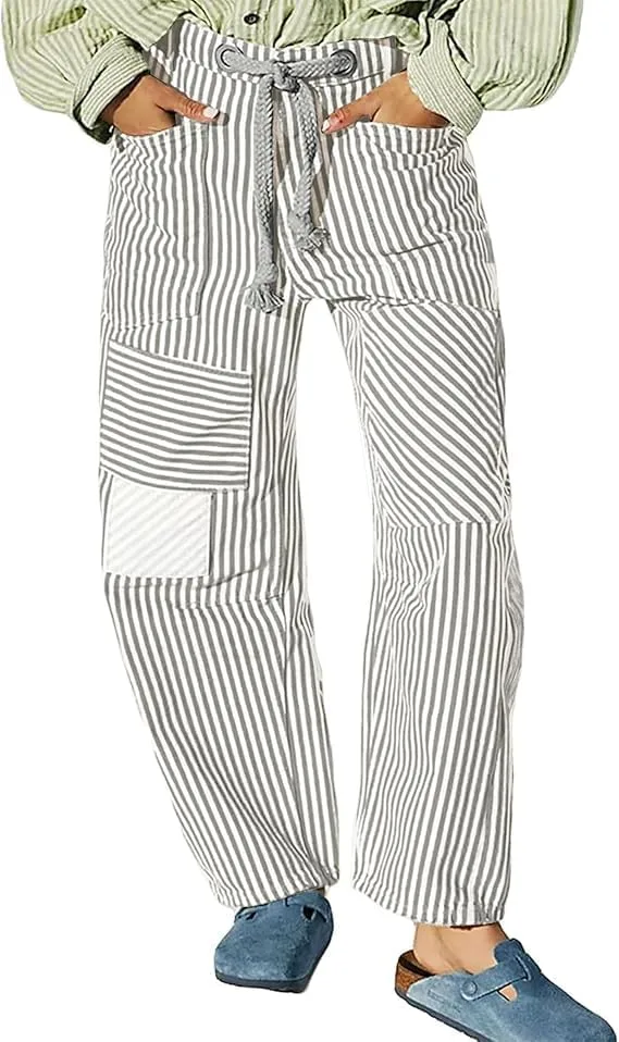 Женские полосатые джинсы low rise baggy barrel с широкими штанинами
Женские полосатые джинсы low rise baggy barrel с широкими штанинами