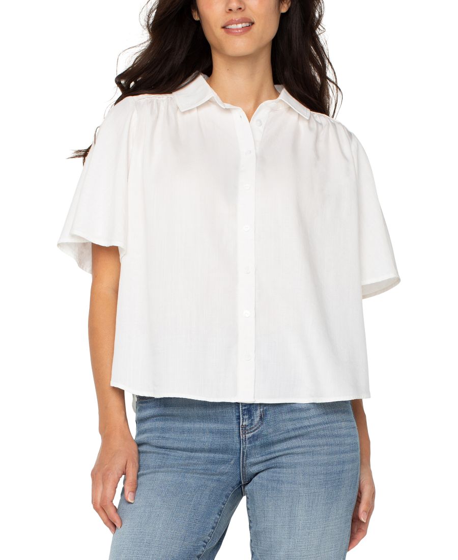 Женская свободная рубашка со сборками на плечах, размеры PXS-XL Liverpool Los Angeles, White
Женская свободная рубашка со сборками на плечах, размеры PXS-XL Liverpool Los Angeles, White