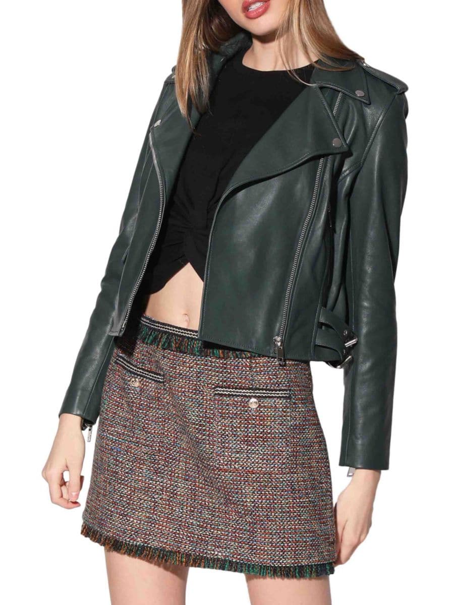 Кожаная мотокуртка с вырезом-воротником Walter Baker, цвет Hunter
Кожаная мотокуртка с вырезом-воротником Walter Baker, цвет Hunter