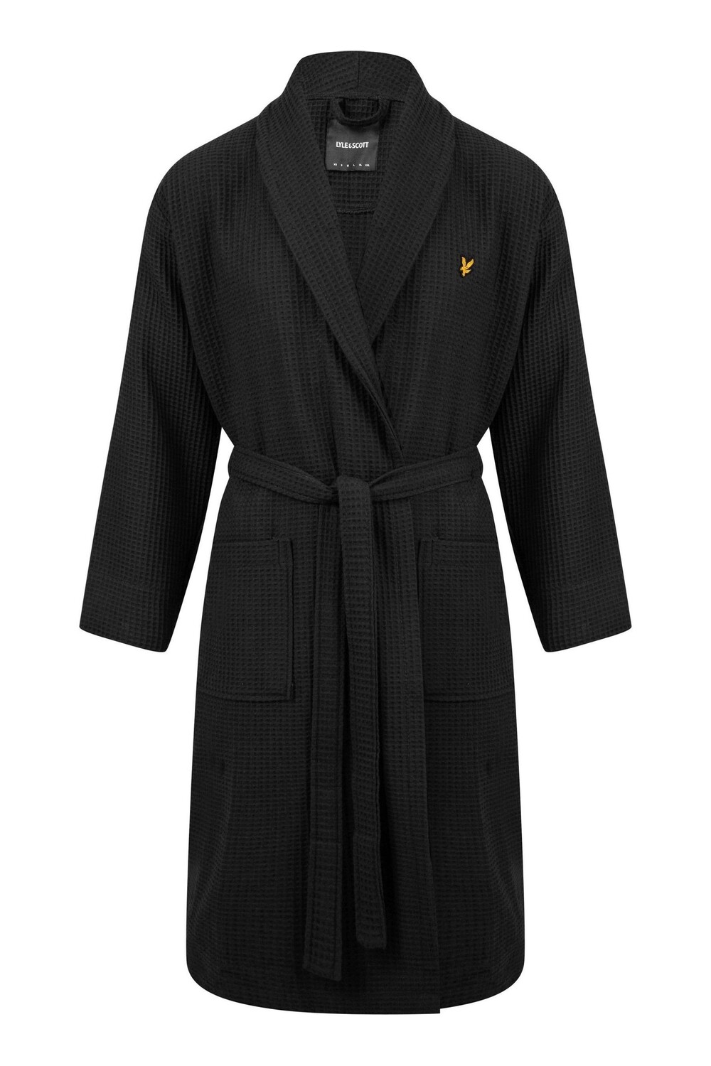 Премиальный черный халат с вафельной текстурой Lyle & Scott, черный
Премиальный черный халат с вафельной текстурой Lyle & Scott, черный