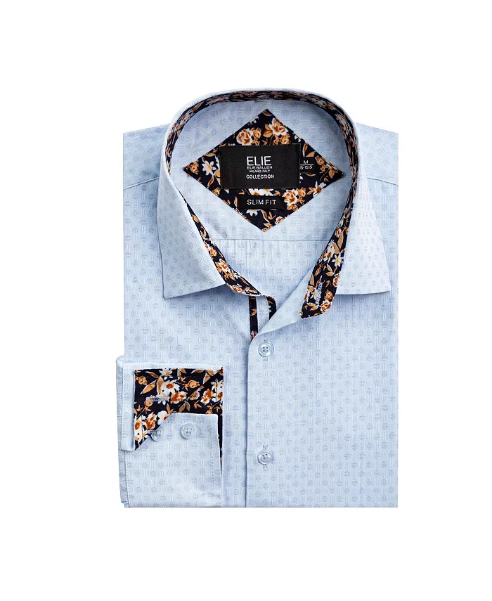 Голубая рубашка для мальчиков Big Boys в облегающем крое с жаккардовым рисунком в горошек Elie Balleh, синий
Голубая рубашка для мальчиков Big Boys в облегающем крое с жаккардовым рисунком в горошек Elie Balleh, синий