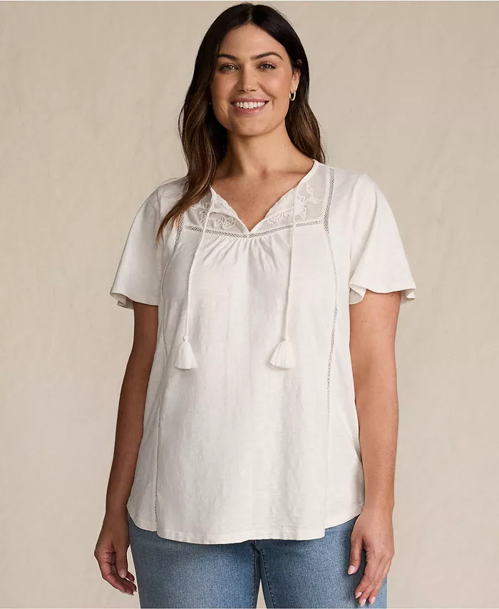 Женская туника больших размеров с рукавами-крылышками, кружевной отделкой и вырезом под горло Lands' End, слоновая кость/кремовый
Женская туника больших размеров с рукавами-крылышками, кружевной отделкой и вырезом под горло Lands' End, слоновая кость/кремовый