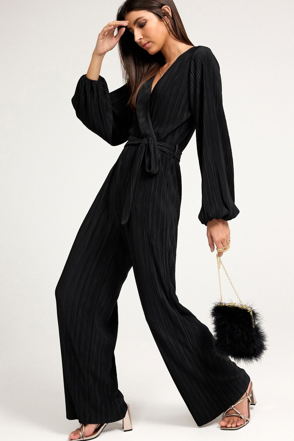 Плиссированный комбинезон с длинными рукавами Next, черный
Плиссированный комбинезон с длинными рукавами Next, черный