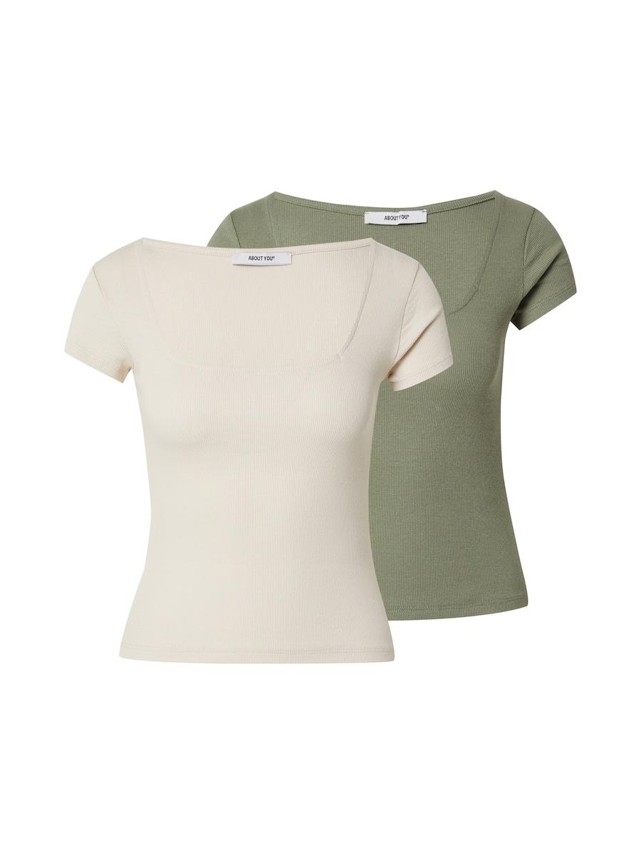 Рубашка ABOUT YOU Lil, бежевый/зеленый
Рубашка ABOUT YOU Lil, бежевый/зеленый