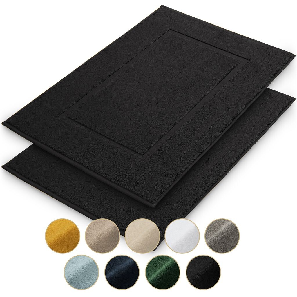 Коврик для ванной Blumtal Terry - ковер для ванной комнаты, 100% хлопок, размером 50 x 80 см - коврик для ванной и душа с сертификатом Oeko-Tex - коврик для ванной и коврик для ванной, 2 предмета черного цвета, черный
Коврик для ванной Blumtal Terry - ковер для ванной комнаты, 100% хлопок, размером 50 x 80 см - коврик для ванной и душа с сертификатом Oeko-Tex - коврик для ванной и коврик для ванной, 2 предмета черного цвета, черный